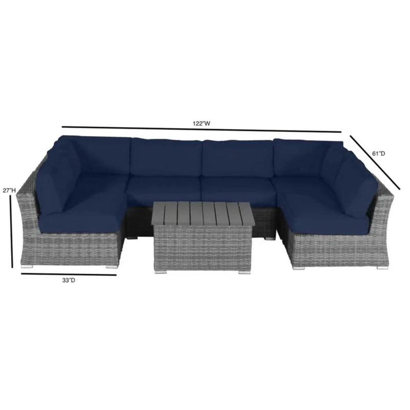 Wicker Sectional Sofa With Cushions And Table by HouseOfZazla