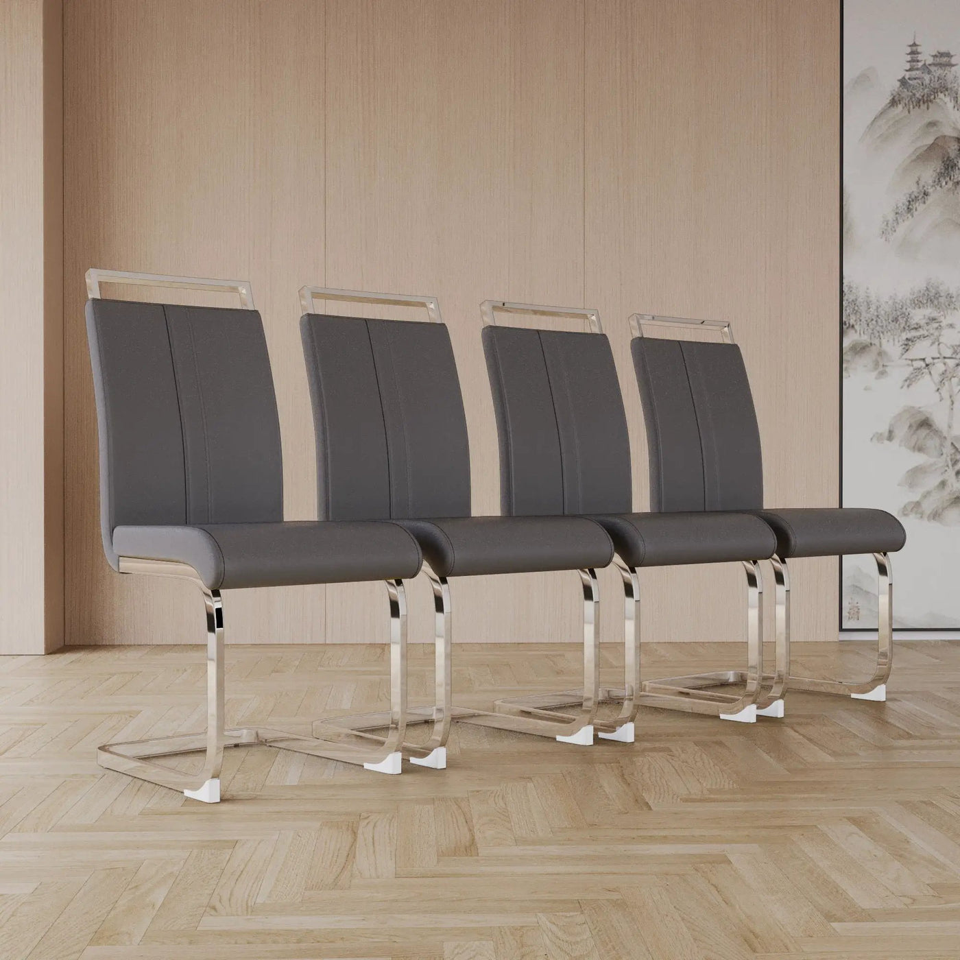 Modern Dining Chairs With Padded Seat, High Back by HouseOfZazla