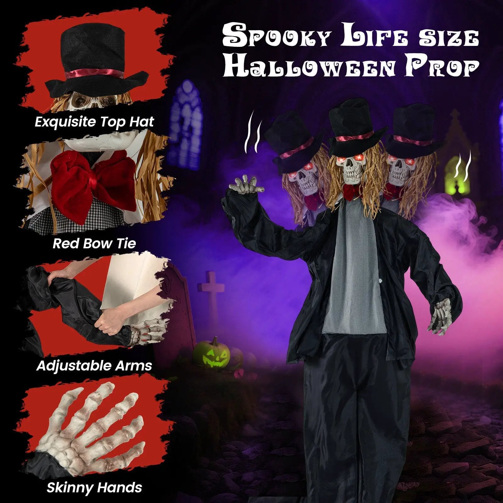 Halloween Animatronic Standing Groom 7.2 FT Haunted House Decoration by DirectDeals