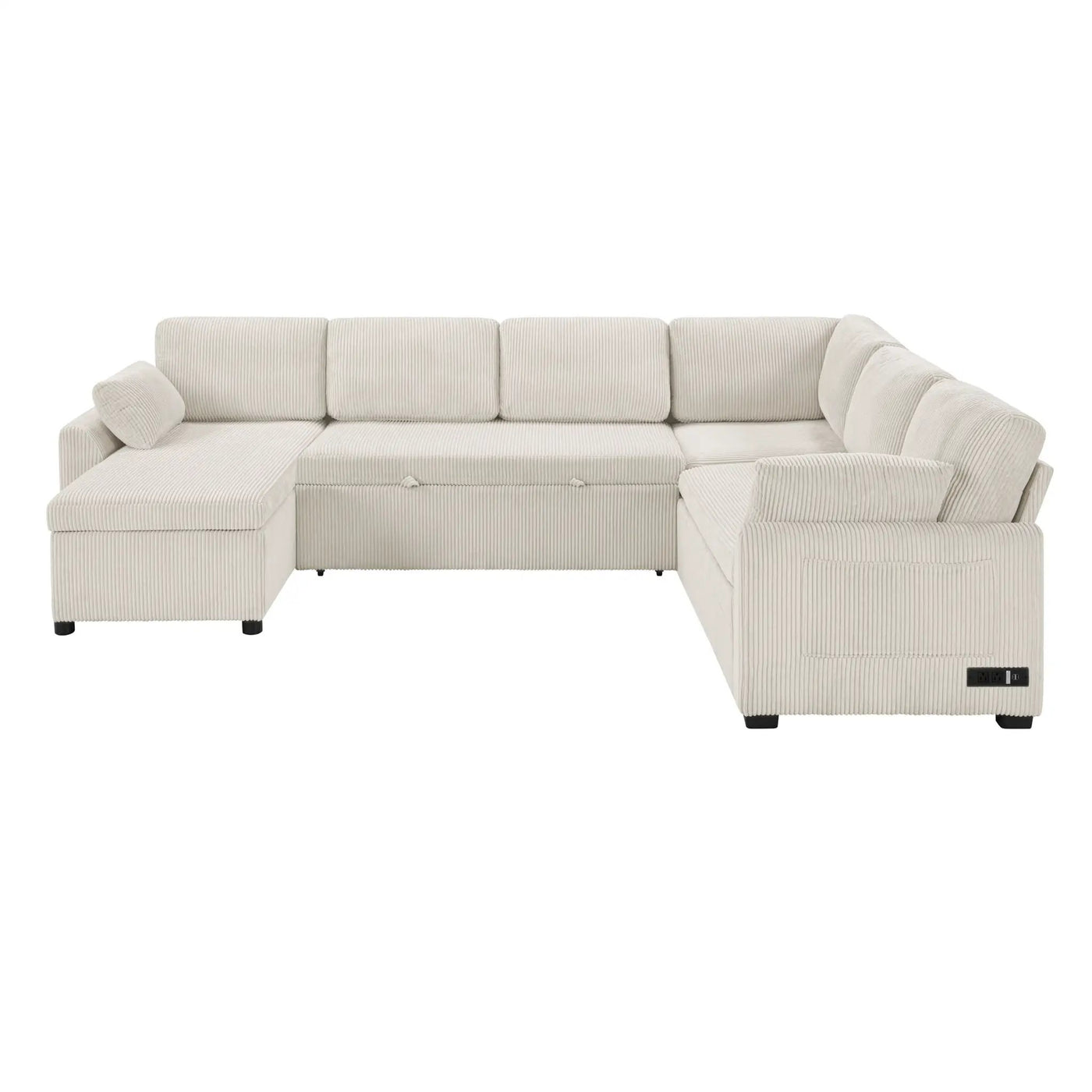 Convertible U-Shaped Sectional Sofa Bed With Reversible Chaise by HouseOfZazla