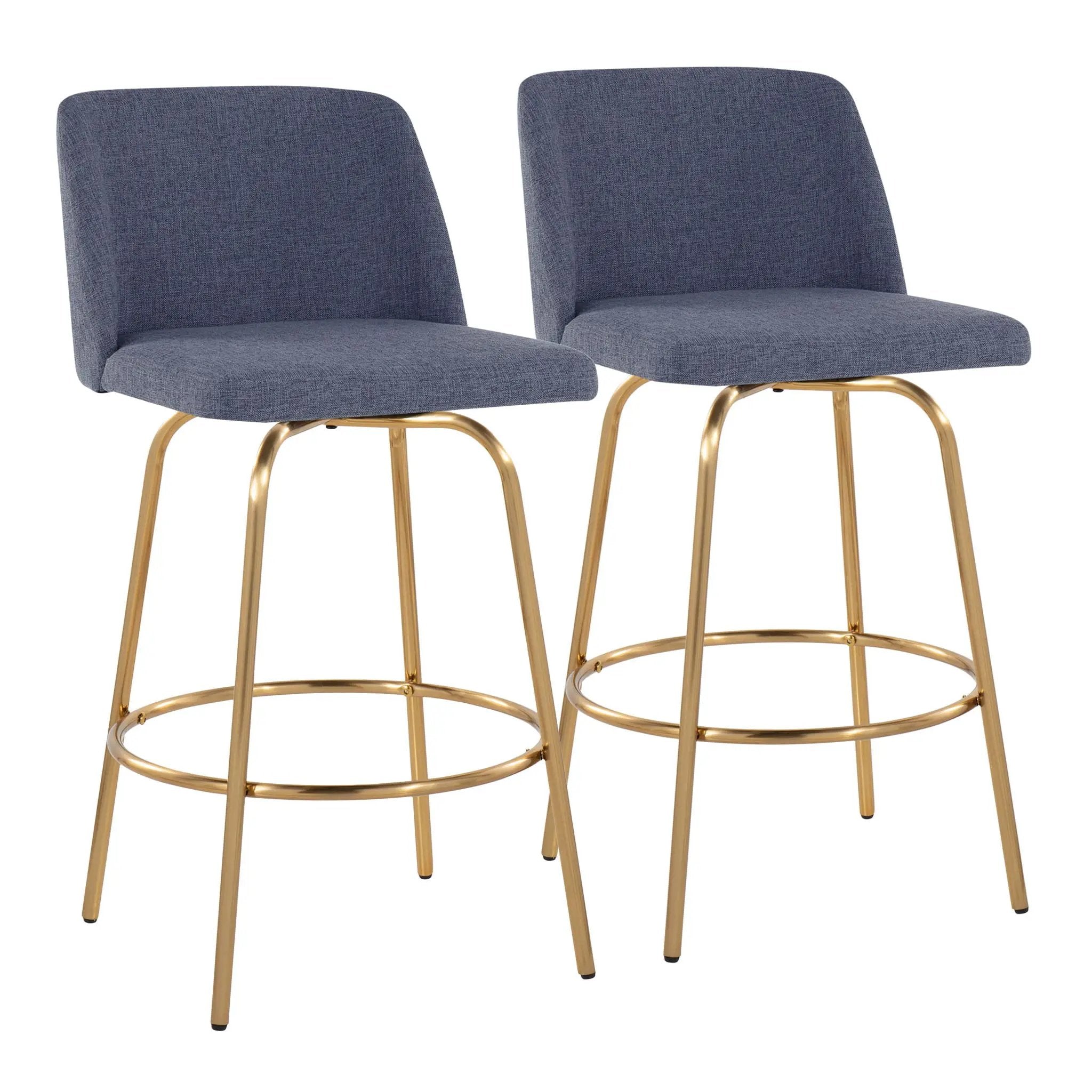 Toriano - Contemporary, Fixed Height Counter Stool With Swivel With Round Footrest (Set of 2) by Unique Piece Furniture