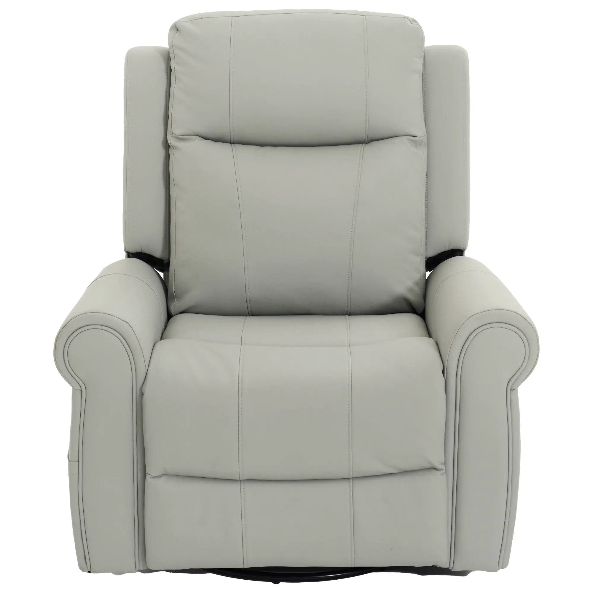 Manual Recliner Chair With 270 Degree Swivel, Massage & Heating, Dual Reclining Positions by Unique Piece Furniture