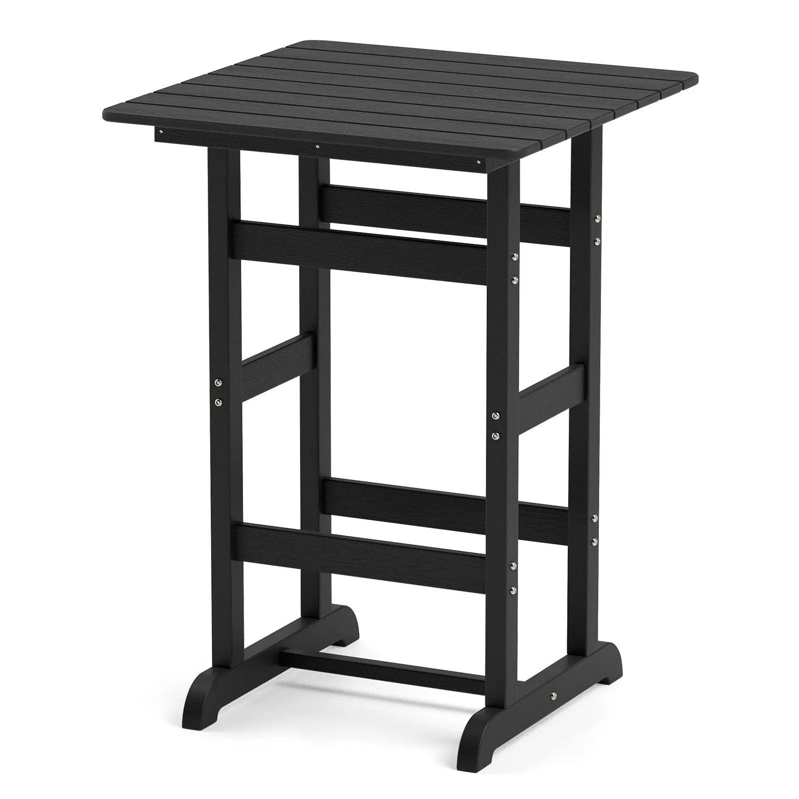 30 Inch Square Bar Table Dining Table with Slatted Tabletop for Poolside by DirectDeals
