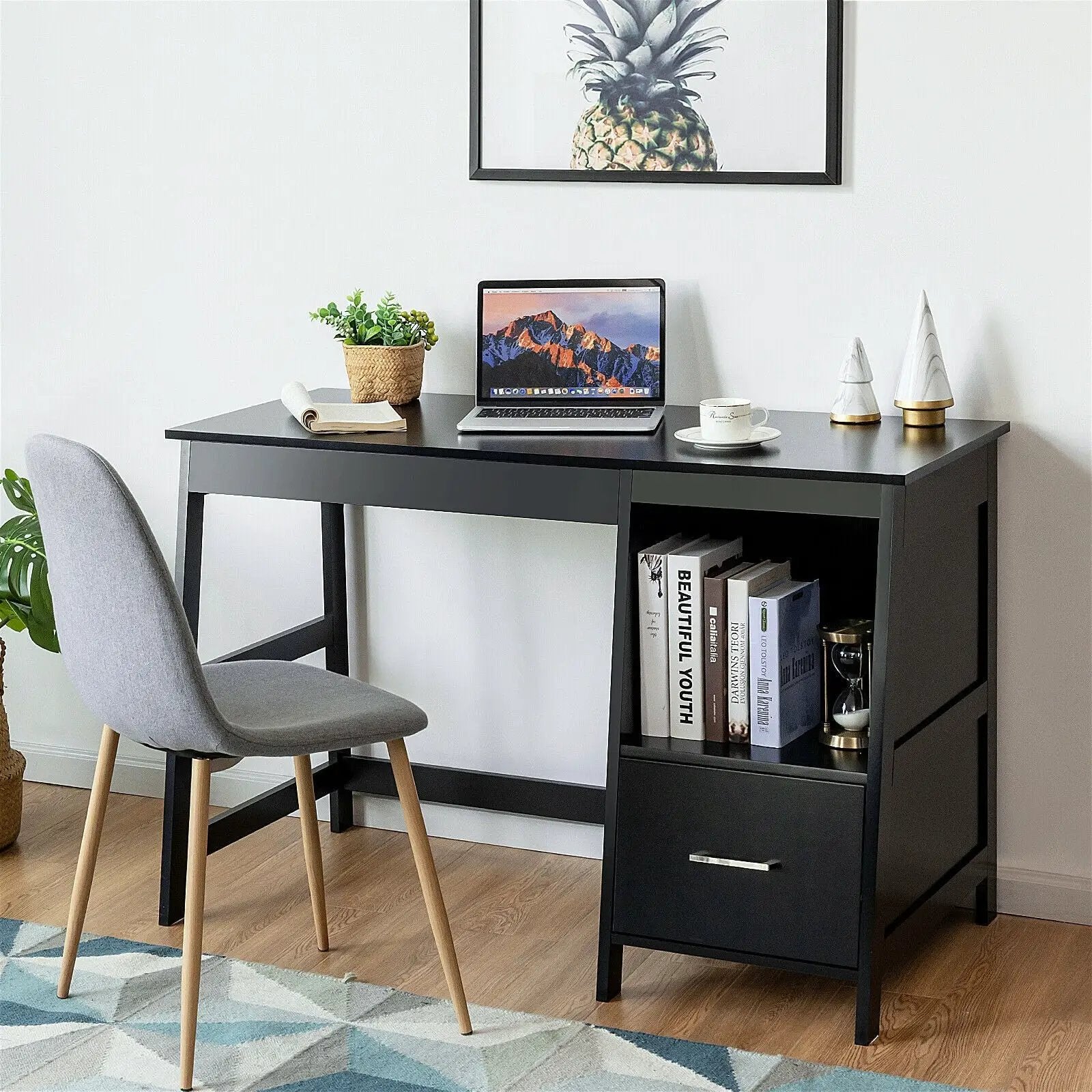 47.5 Inch Modern Home Computer Desk with 2 Storage Drawers by DirectDeals