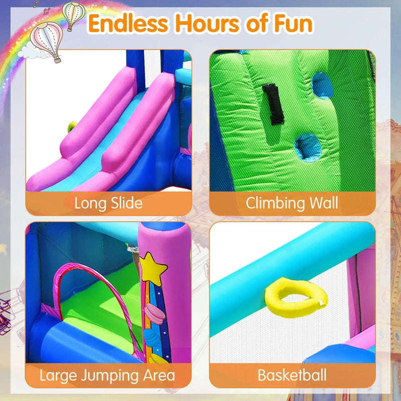 Inflatable Bounce Castle with Dual Slides and Climbing Wall without Blower by DirectDeals