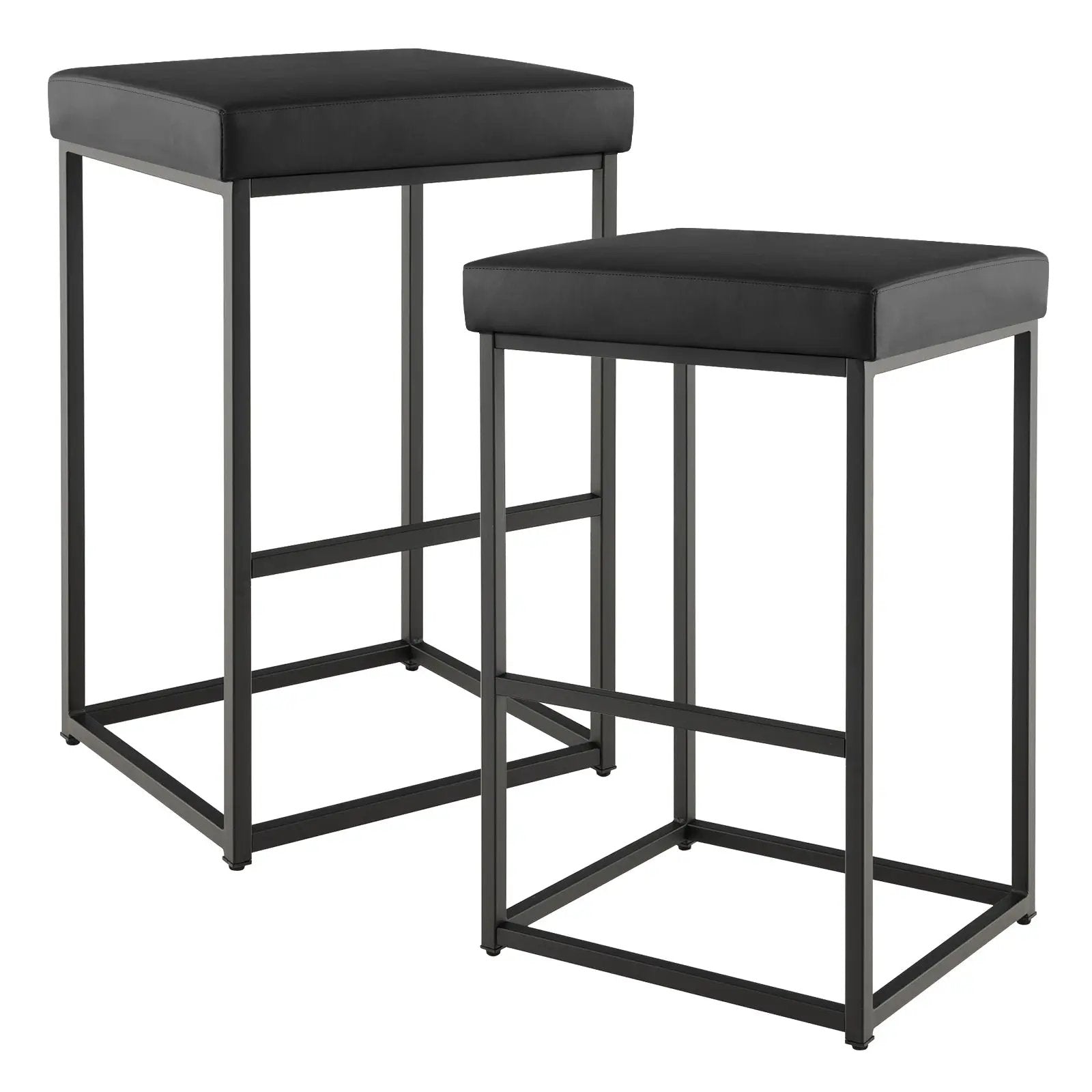 30 Inch Barstools Set of 2 with PU Leather Cover by DirectDeals