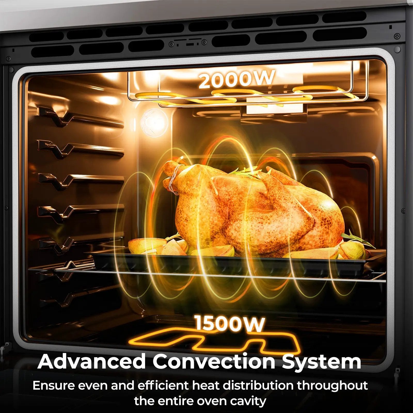 30 Inch Freestanding and Slide-in Kitchen Stove with 4 Burners Ceramic Cooktop-Silver by DirectDeals