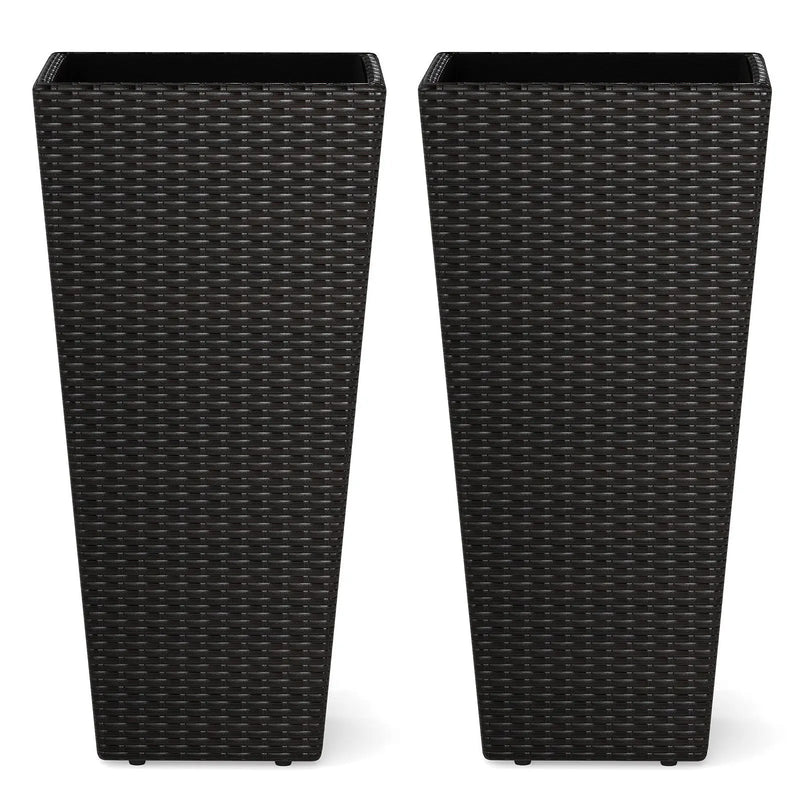 30 Inch Modern Decorative Planter Pots Set of 2 with Open-ended Base by DirectDeals