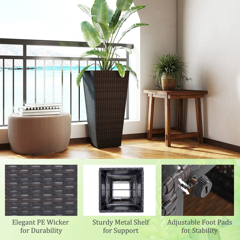 30 Inch Modern Decorative Planter Pots Set of 2 with Open-ended Base by DirectDeals