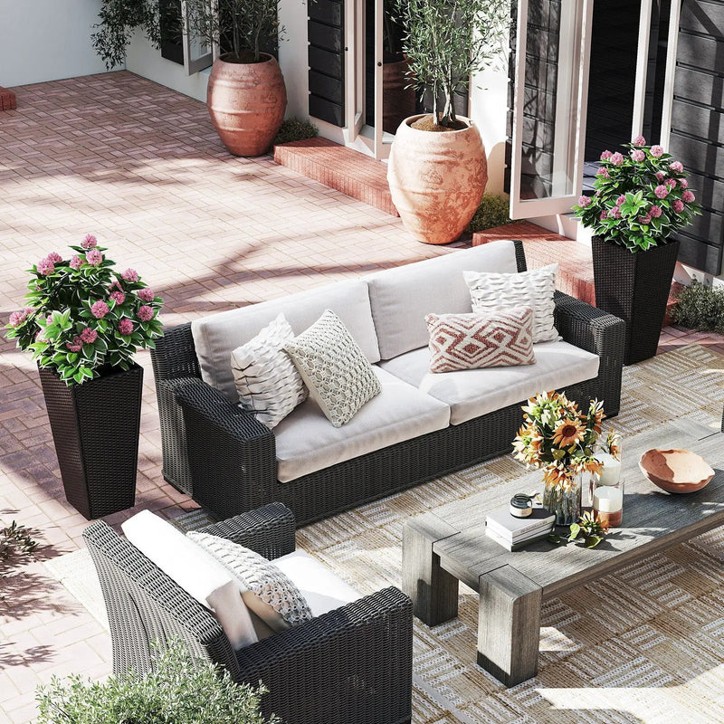 30 Inch Modern Decorative Planter Pots Set of 2 with Open-ended Base by DirectDeals