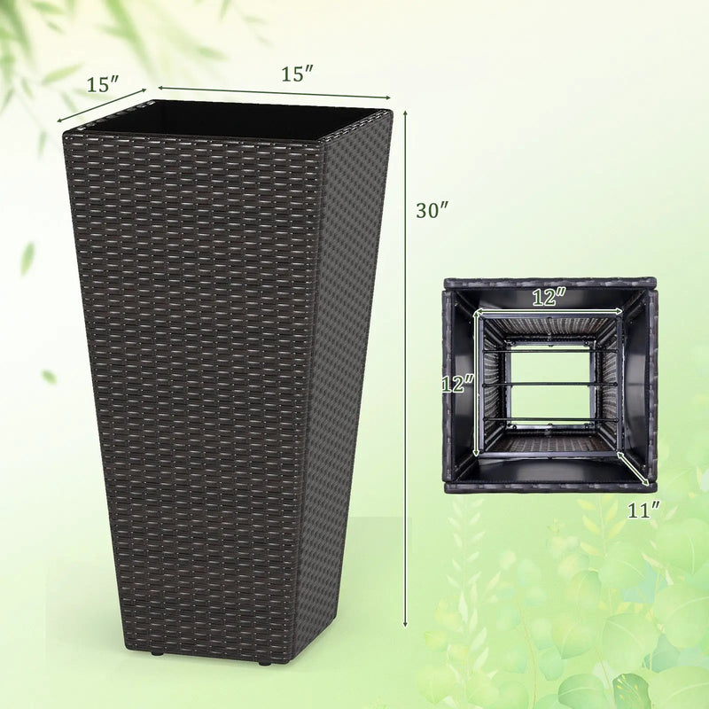 30 Inch Modern Decorative Planter Pots Set of 2 with Open-ended Base by DirectDeals