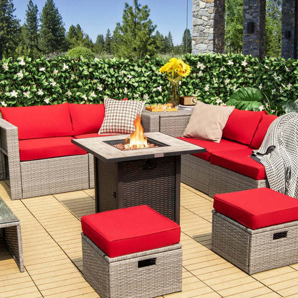 30 Inch Square Propane Gas Fire Pit Table Ceramic Tabletop, photo 2 of 8