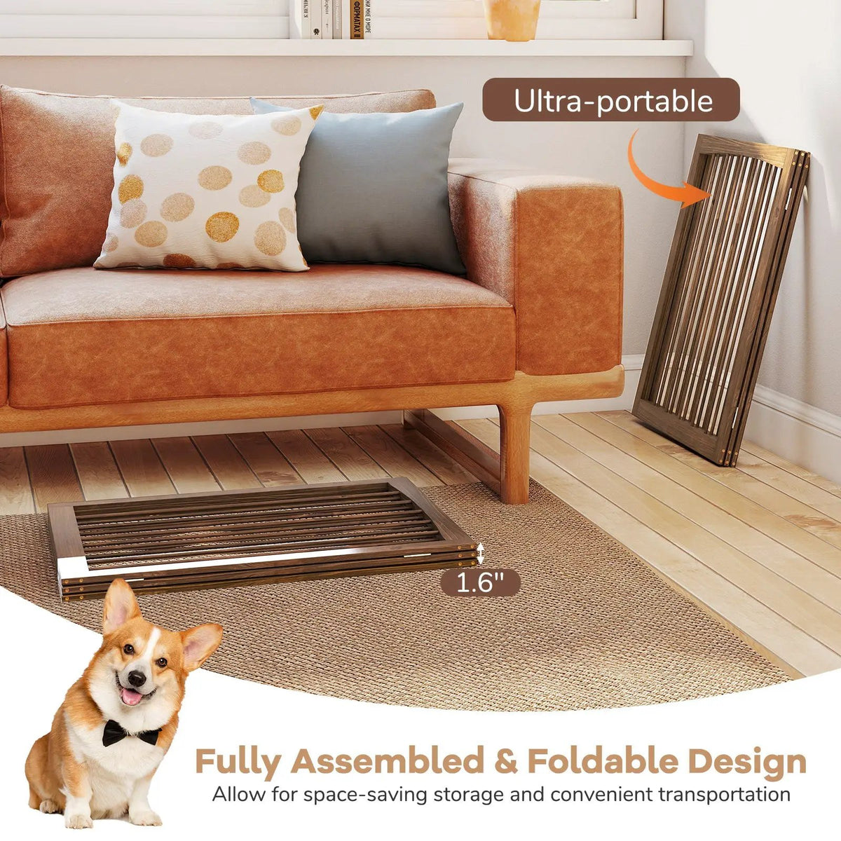 30 Inch Tall Wooden Pet Fence for Cats Small and Medium Dogs by DirectDeals
