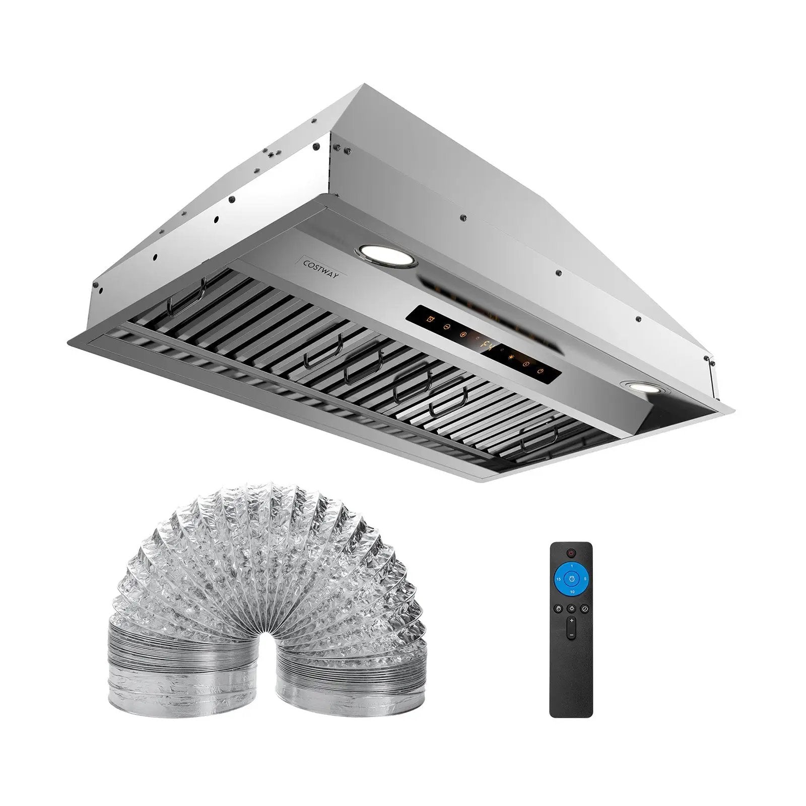 30 Inch Under Cabinet Range Hood with 4 Fan Speeds and Baffles Filters-Silver by DirectDeals