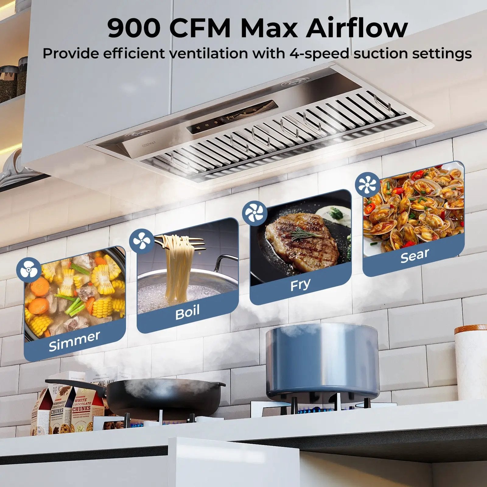 30 Inch Under Cabinet Range Hood with 4 Fan Speeds and Baffles Filters-Silver by DirectDeals