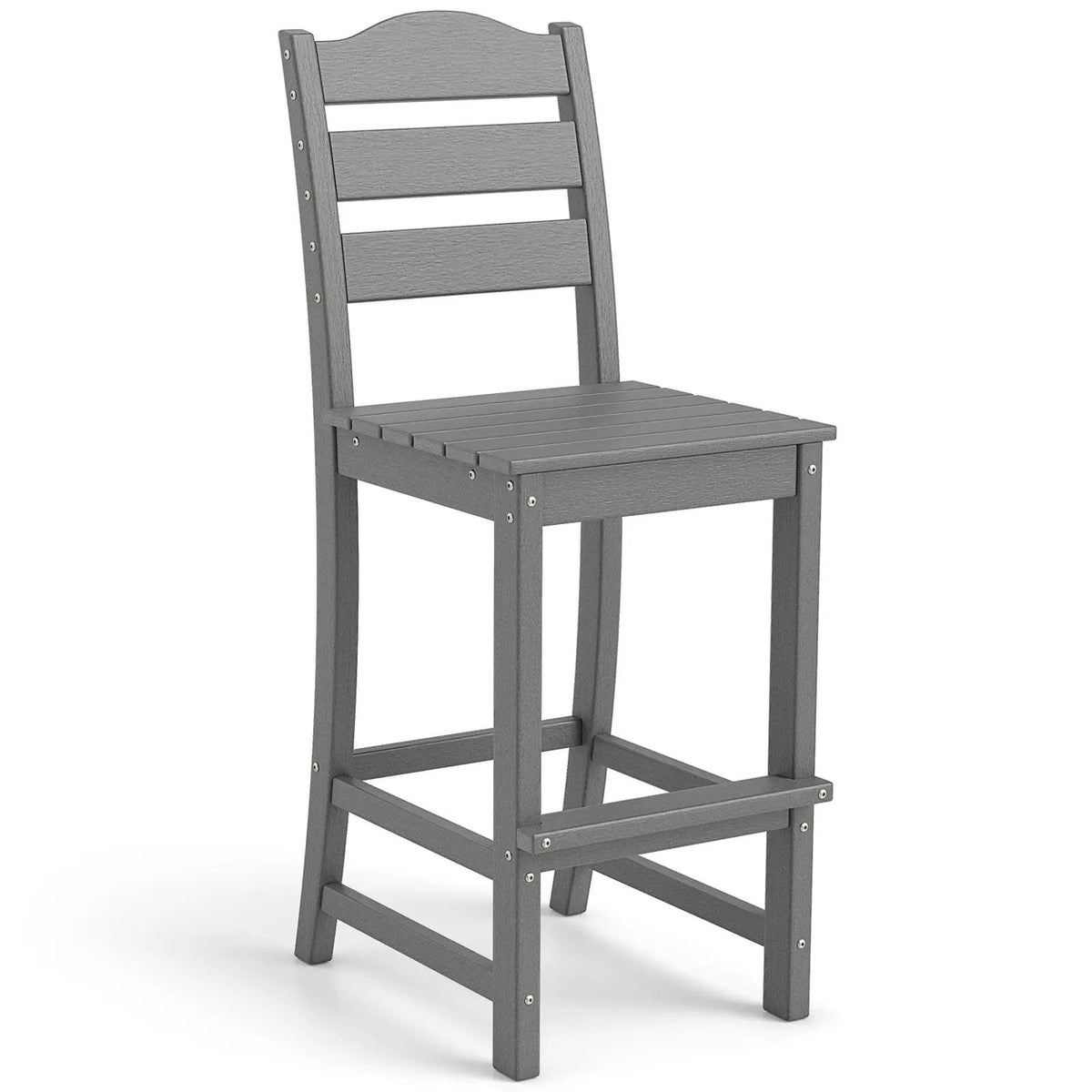 30 Inches Counter Height HDPE Bar Stool with Backrest and Footrest by DirectDeals