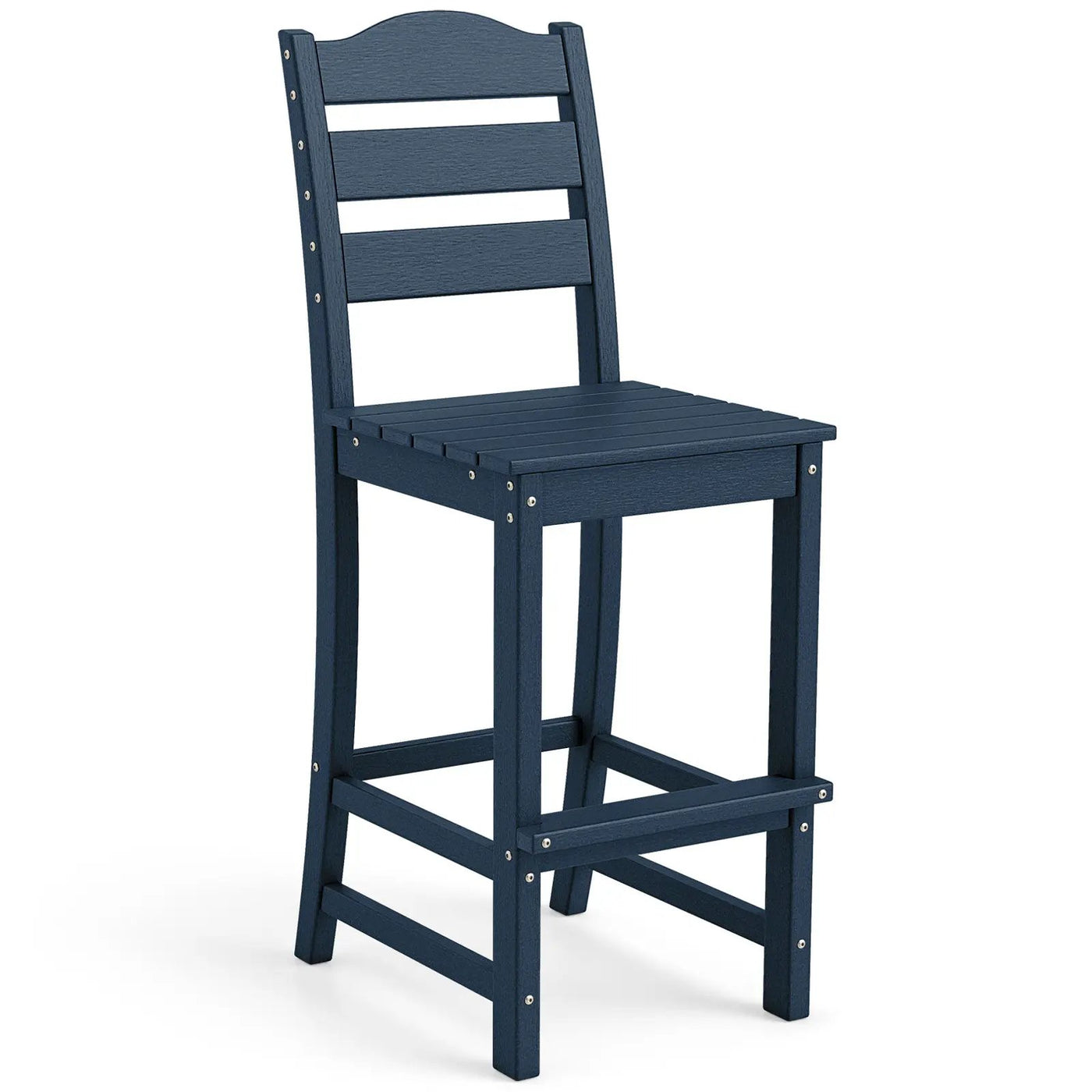 30 Inches Counter Height HDPE Bar Stool with Backrest and Footrest by DirectDeals