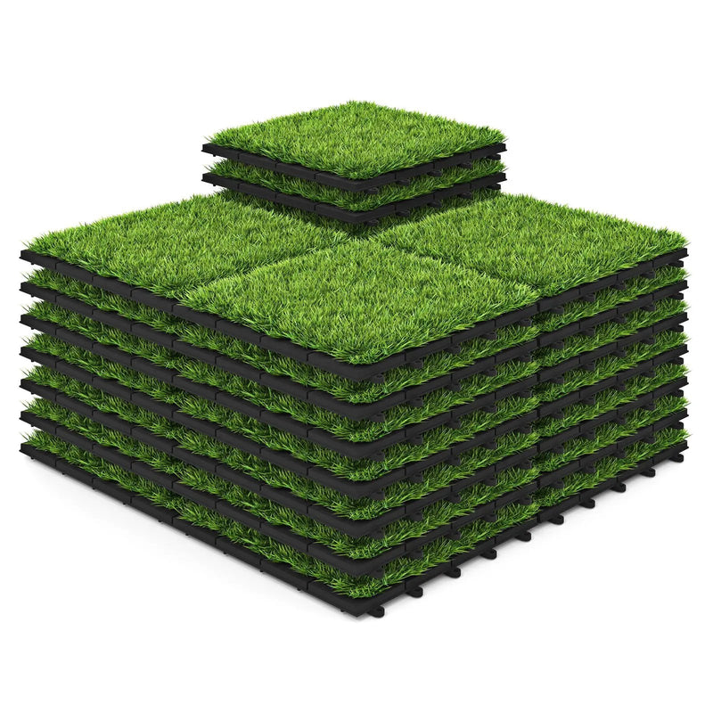 30 PCS Interlocking Artificial Grass Tiles by DirectDeals