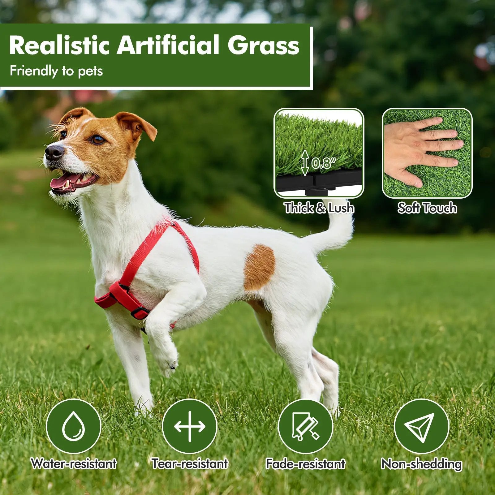 30 PCS Interlocking Artificial Grass Tiles by DirectDeals
