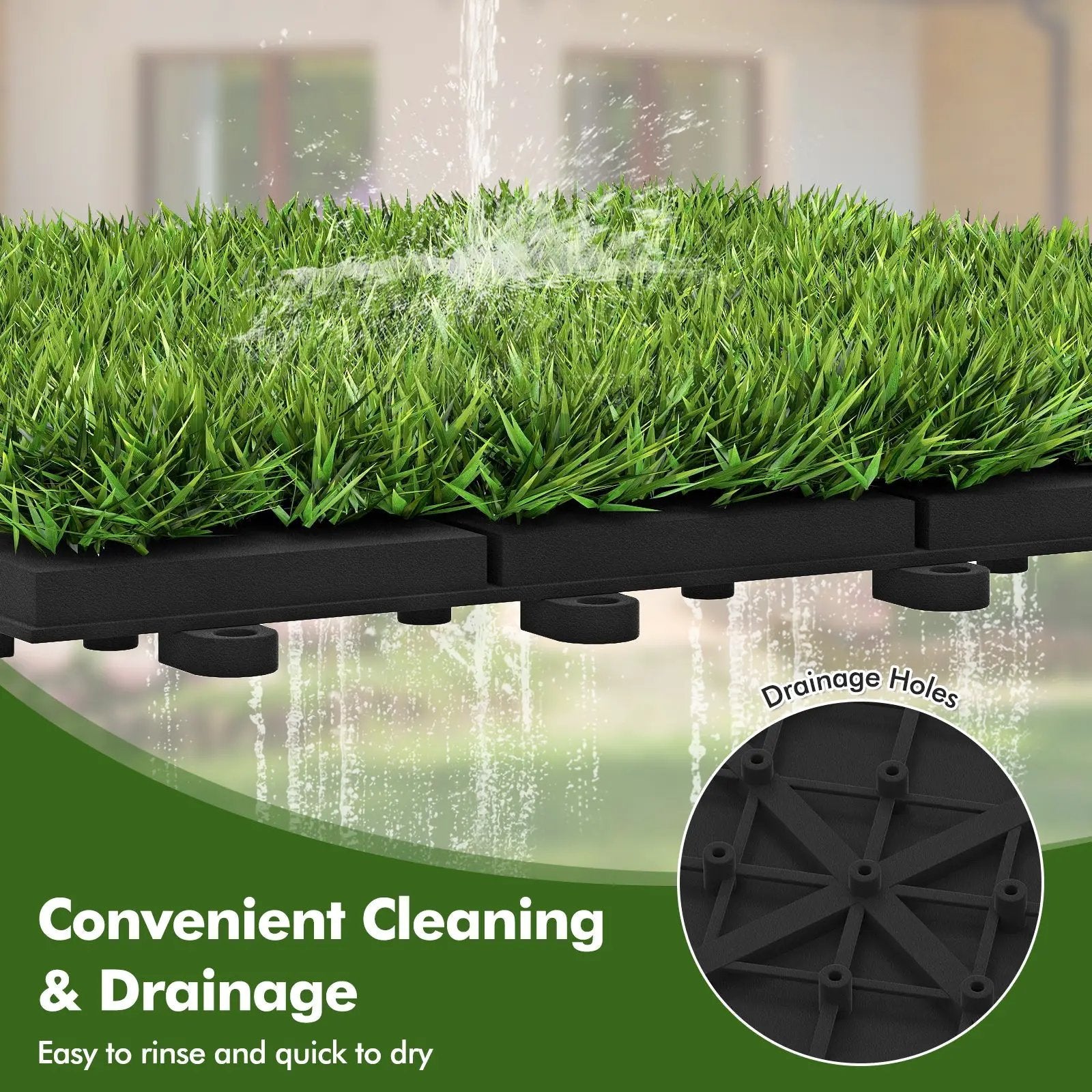 30 PCS Interlocking Artificial Grass Tiles by DirectDeals