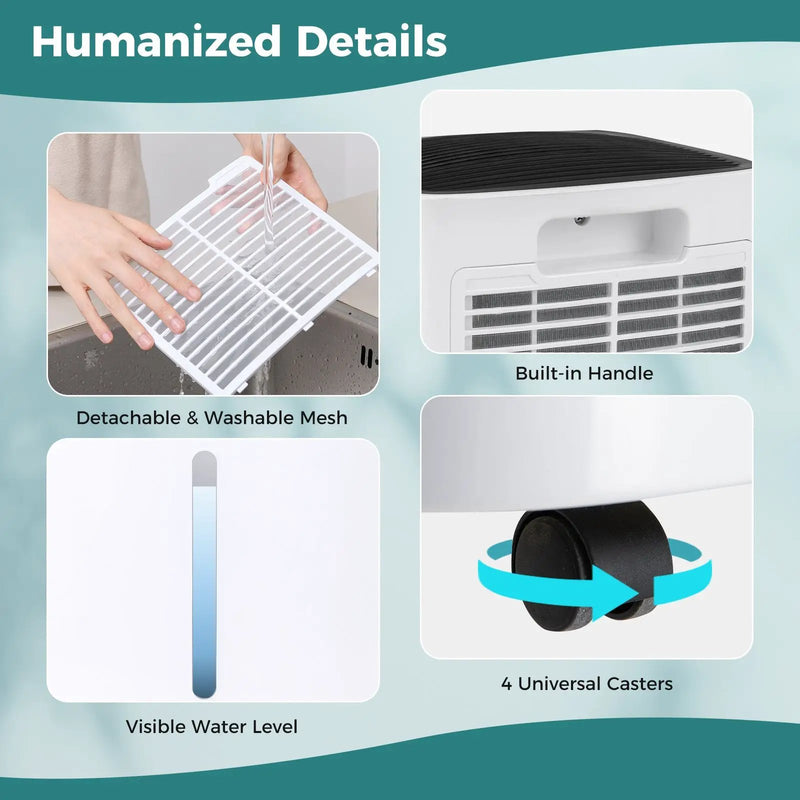 30 Pints 1500 Sq. ft Portable Dehumidifier For Medium To Large Spaces by DirectDeals