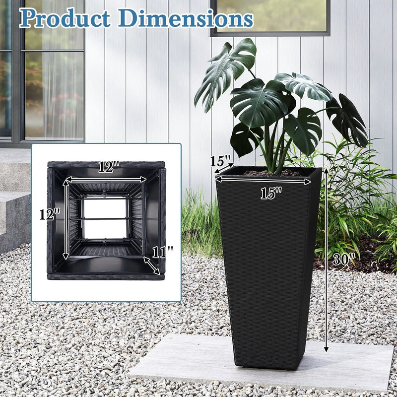 Set of 2 30 Inch Tall Flower Pot with Open-ended Base by DirectDeals