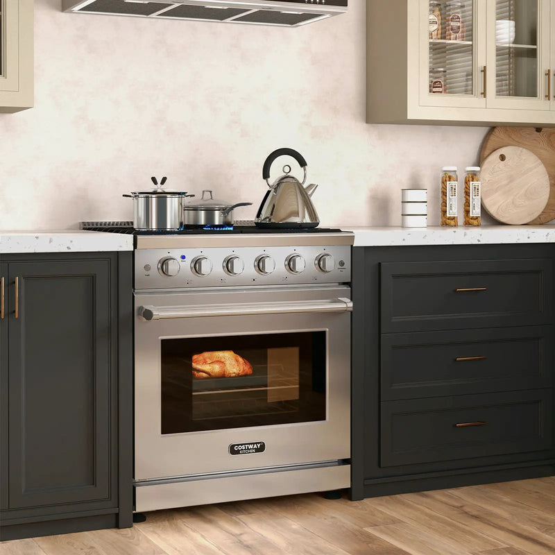 30 Inches 120V Natural Gas Range with 5 Burners Cooktop by DirectDeals