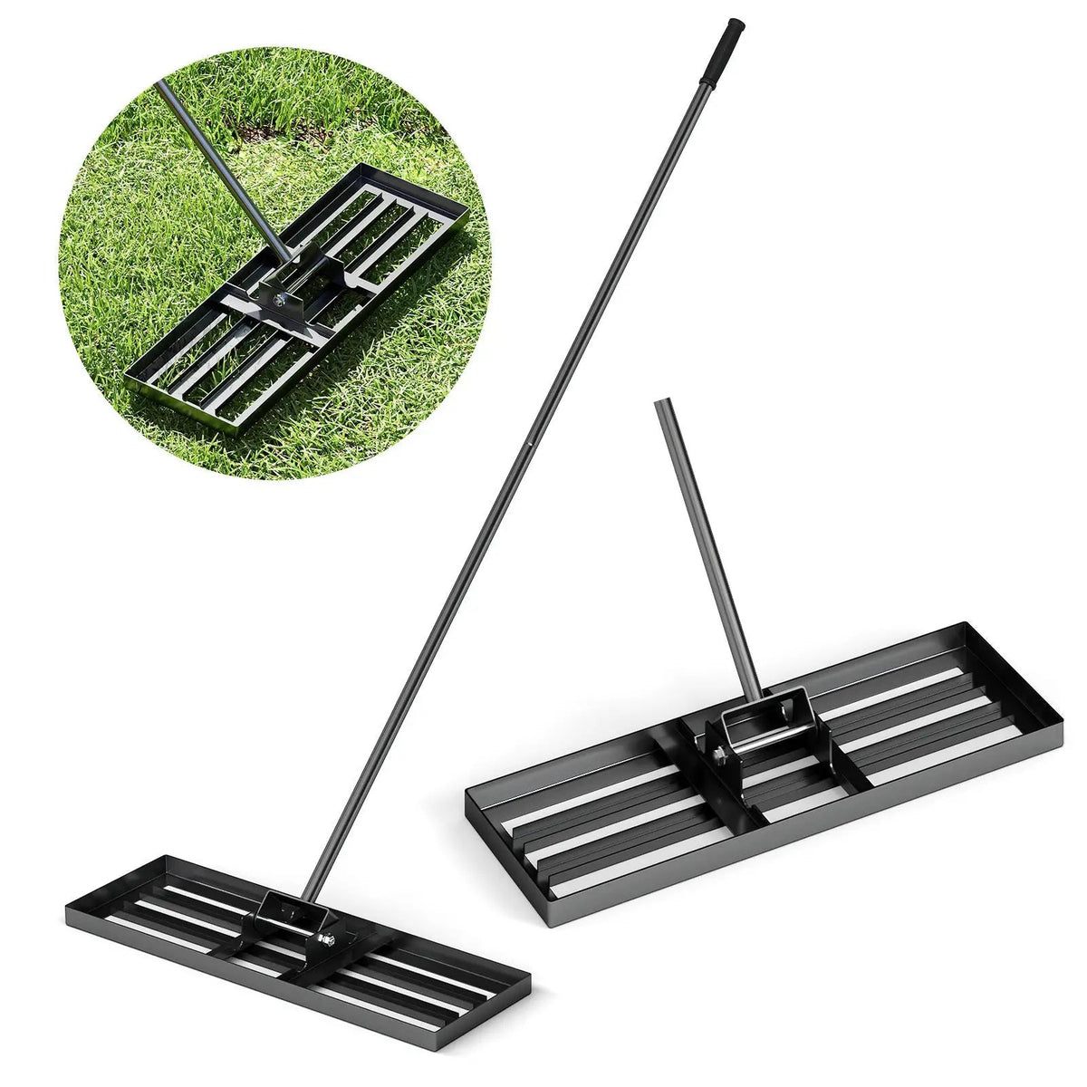 30 x 10 Inch Lawn Leveling Rake with Ergonomic Handle by DirectDeals