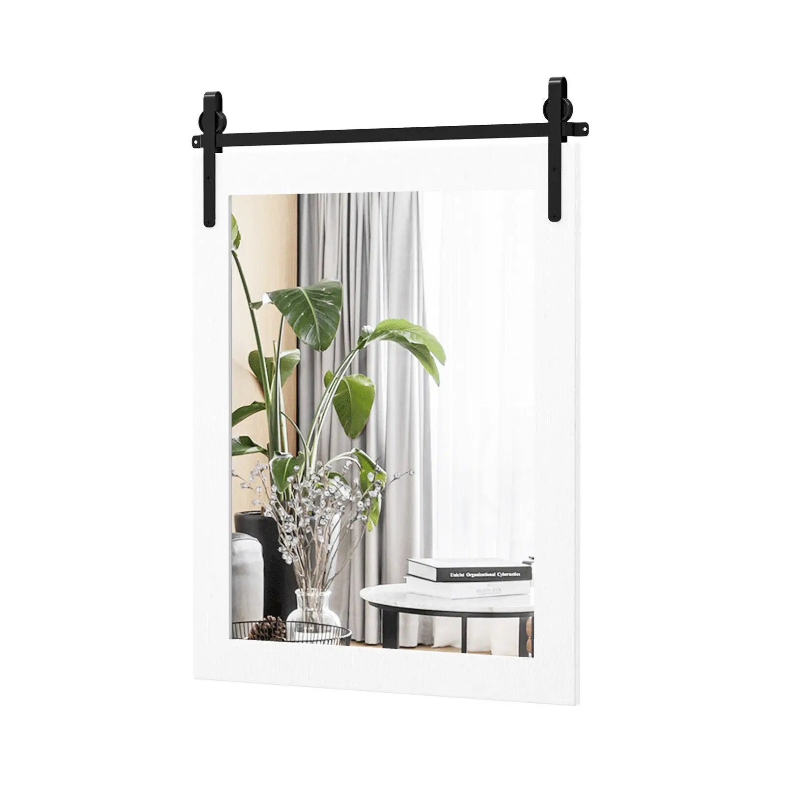 30 x 22 Inch Wall Mount Mirror with Wood Frame by DirectDeals