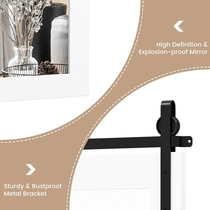 30 x 22 Inch Wall Mount Mirror with Wood Frame by DirectDeals