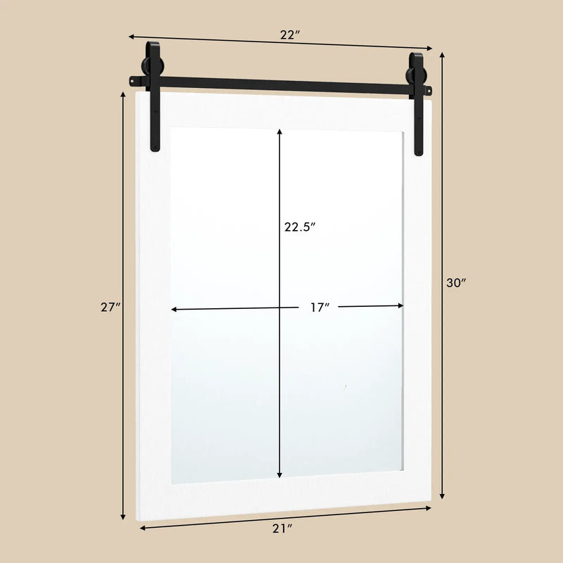 30 x 22 Inch Wall Mount Mirror with Wood Frame by DirectDeals