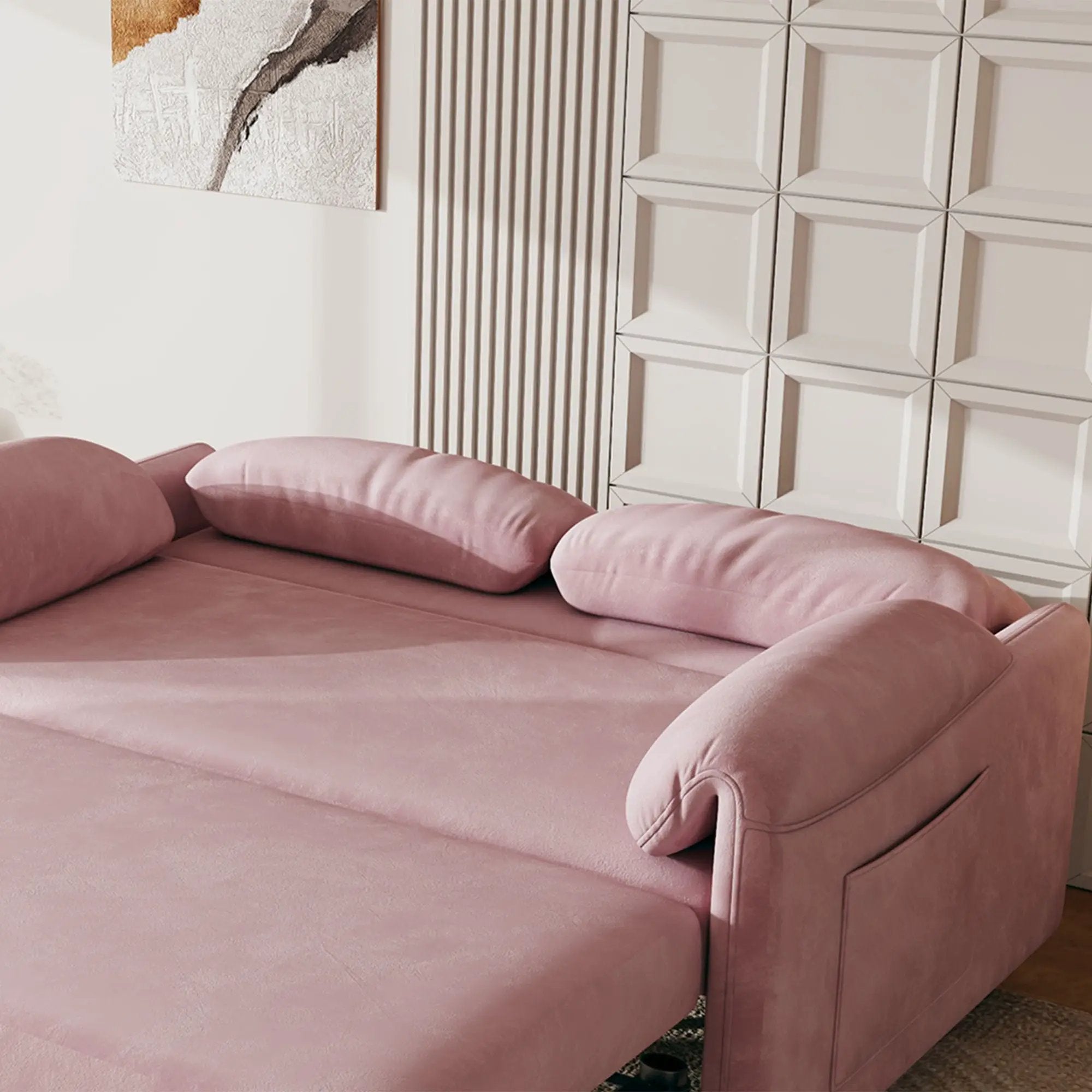 Sofa, Dual Purpose Lounge With Retractable Queen Size Bed by Unique Piece Furniture