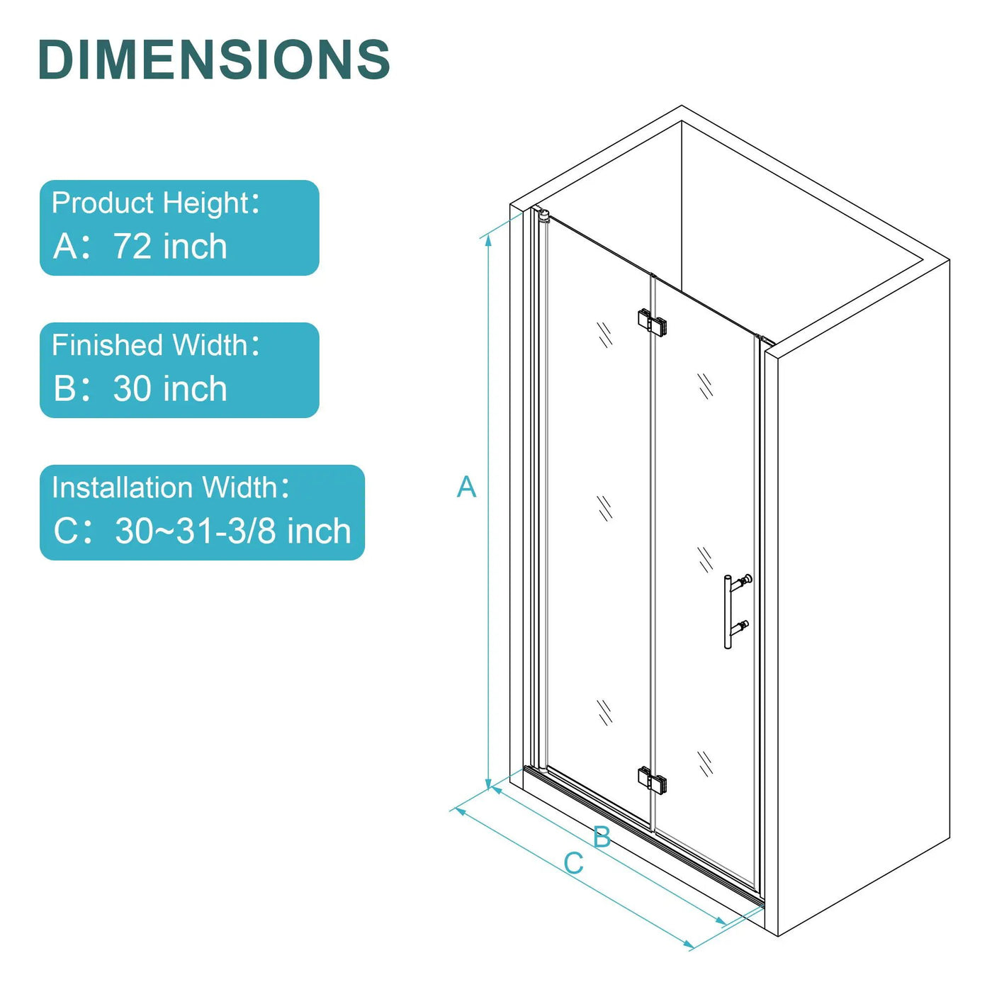 Fold Frameless Shower Door With Tempered Glass by HouseOfZazla