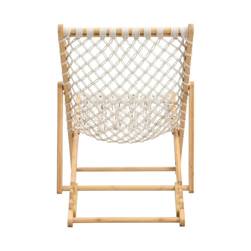 Bamboo Weaving Chair Set With Handwoven Rope For Patio And Living Spaces - Natural by HouseOfZazla