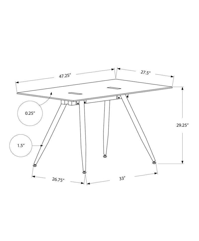 Computer Desk For Home Office, Laptop, Tempered Glass, Contemporary & Modern - White by Unique Piece Furniture