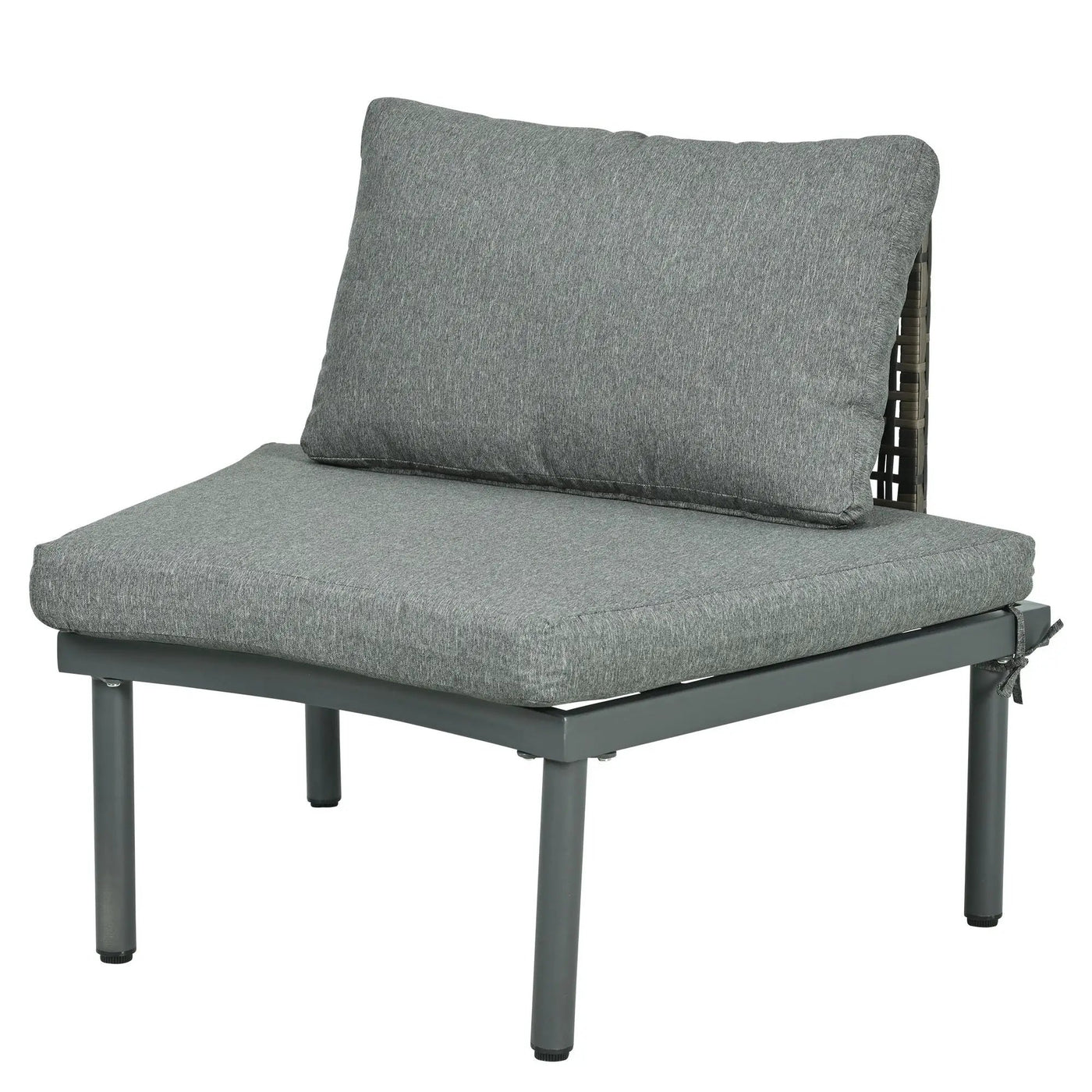 6 Piece Patio Set, Half Moon Outdoor Sectional Sofa With 2 High Low Coffee Tables, 4 Pillows & Cushions by HouseOfZazla