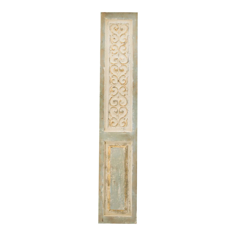 Large Wooden Rectangle Hanging Panel Decorative Wall Sculpture, Carved Wall Art - Beige by HouseOfZazla