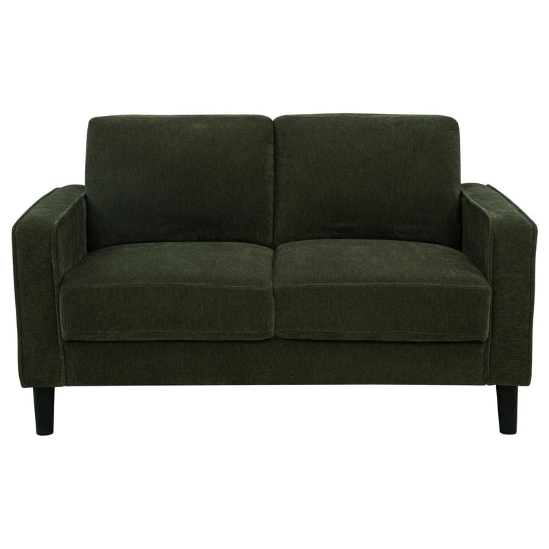 Ruth Fabric Upholstered Track Arm Loveseat Matcha Green by Unique Piece Furniture