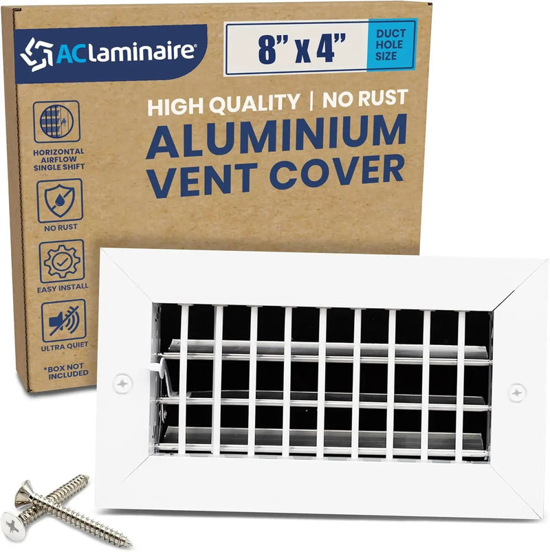 AC Register Vent Cover 8X4 Inch - Box of 16 by HouseOfZazla
