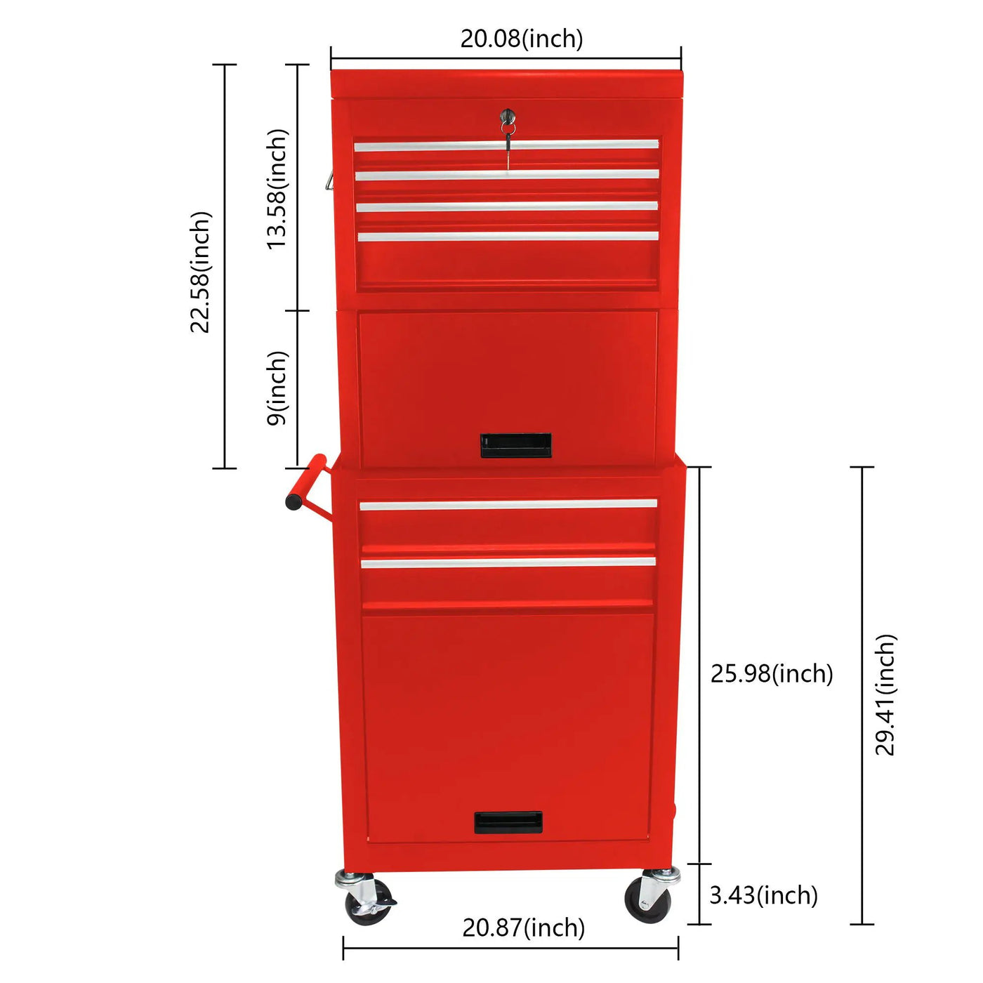 6 Drawer Lockable Tool Cabinet On Wheels With Detachable Toolbox by HouseOfZazla