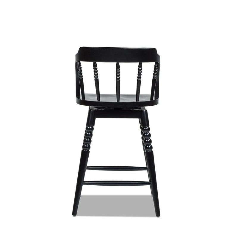 Breda - Turned Bubble Spindle Low Back Counter Stool - Black by Unique Piece Furniture