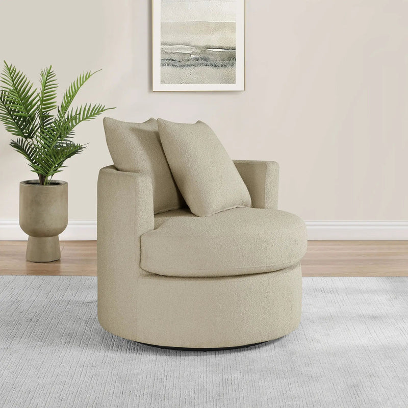 Debbie Upholstered Swivel Accent Chair Camel by Unique Piece Furniture