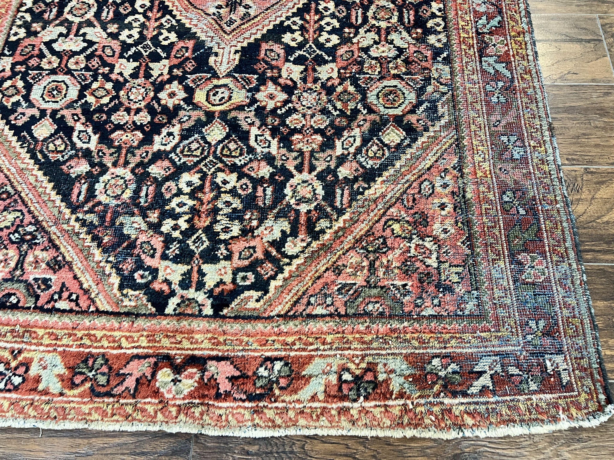 Antique Persian Mahal Rug 4x7, Wool Hand Knotted Tribal Geometric Carpet by Jewel Rugs