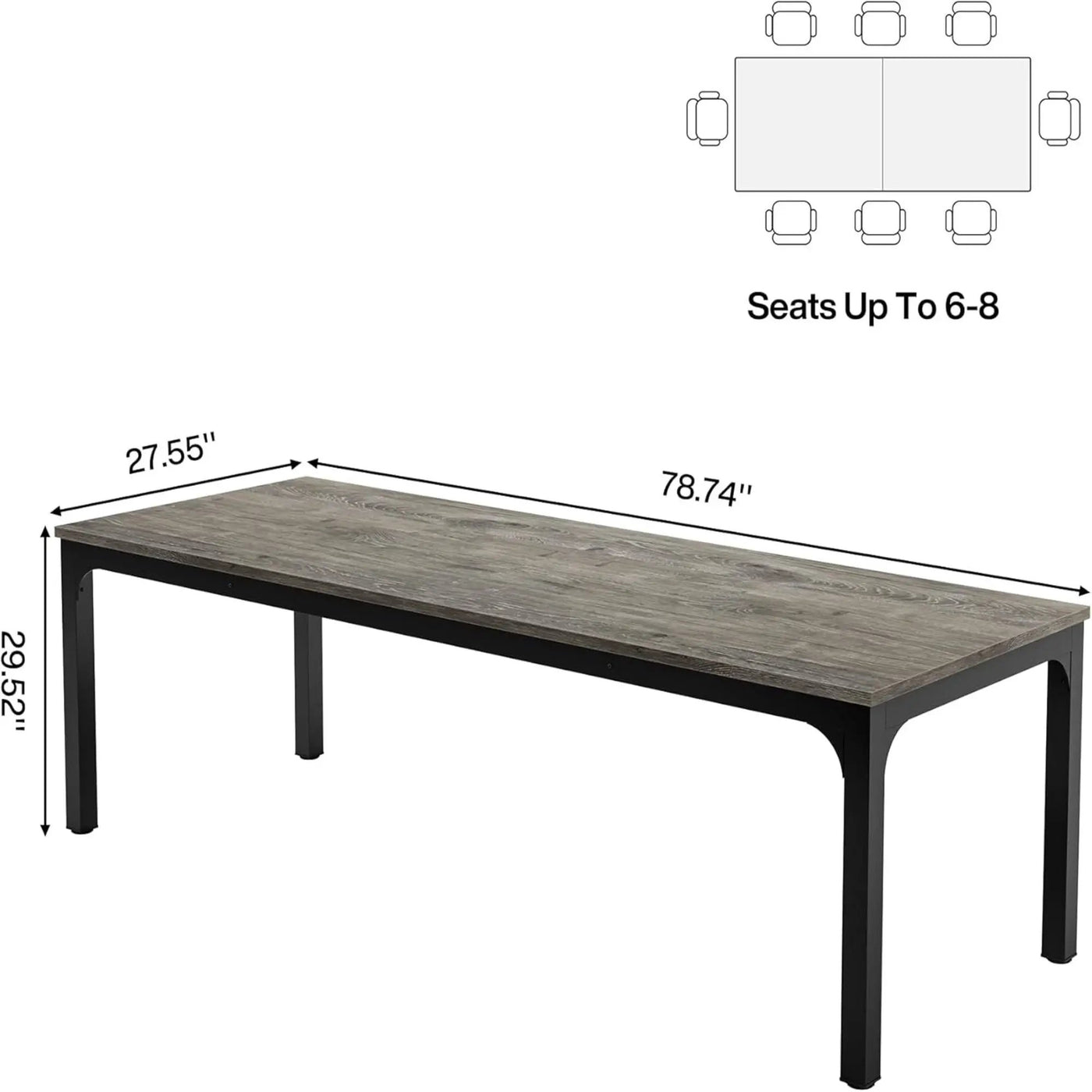 Rectangle Dining Table For 6 - 8 People by HouseOfZazla