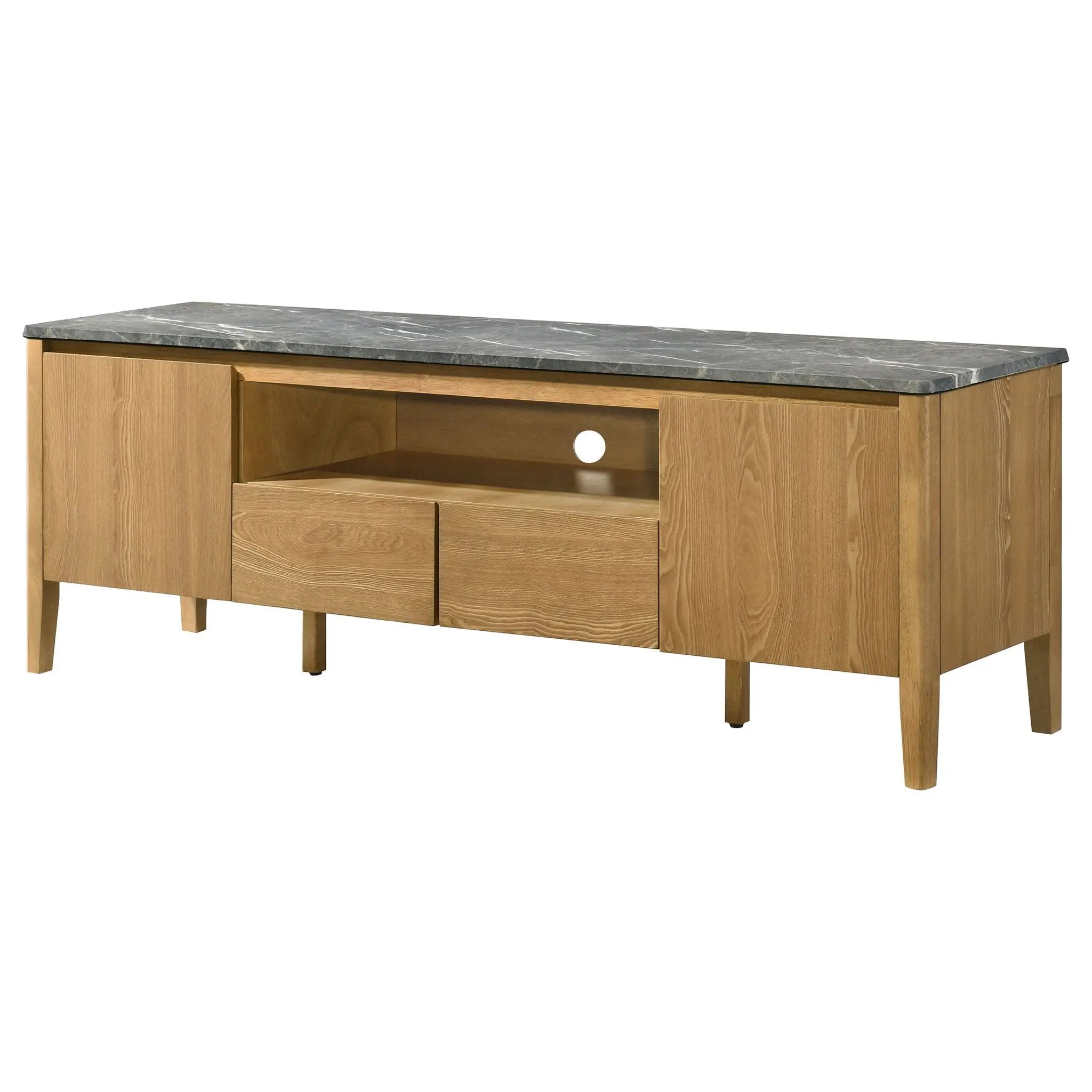 Bradley 63-inch 2-Door SmartTop TV Stand Grey and Natural by Unique Piece Furniture