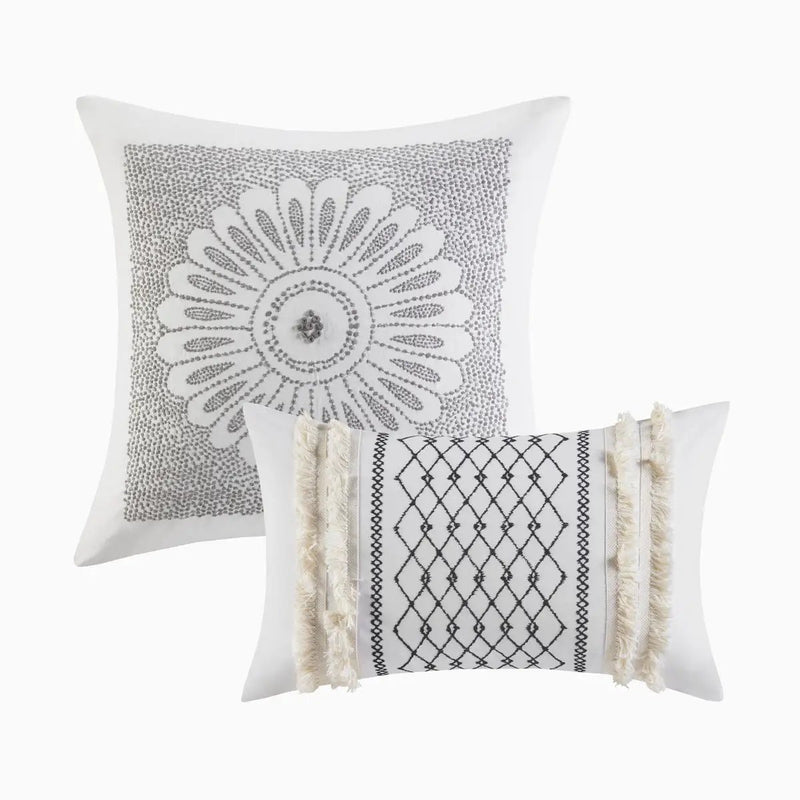 Full/Queen Cotton Printed Duvet Cover Set with Chenille by HouseOfZazla
