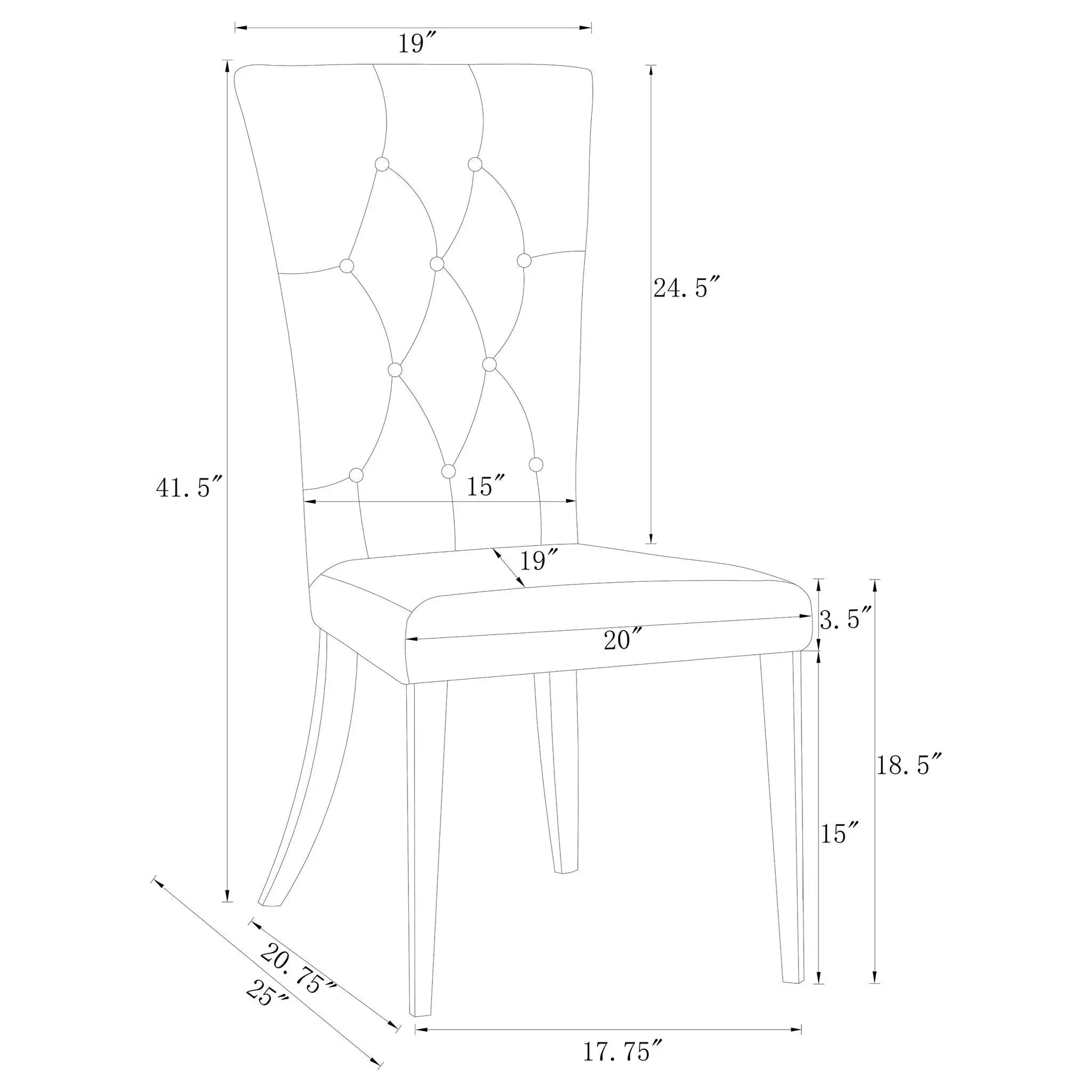 Allessandra - Tufted Back Side Chair (Set of 2) by HouseOfZazla
