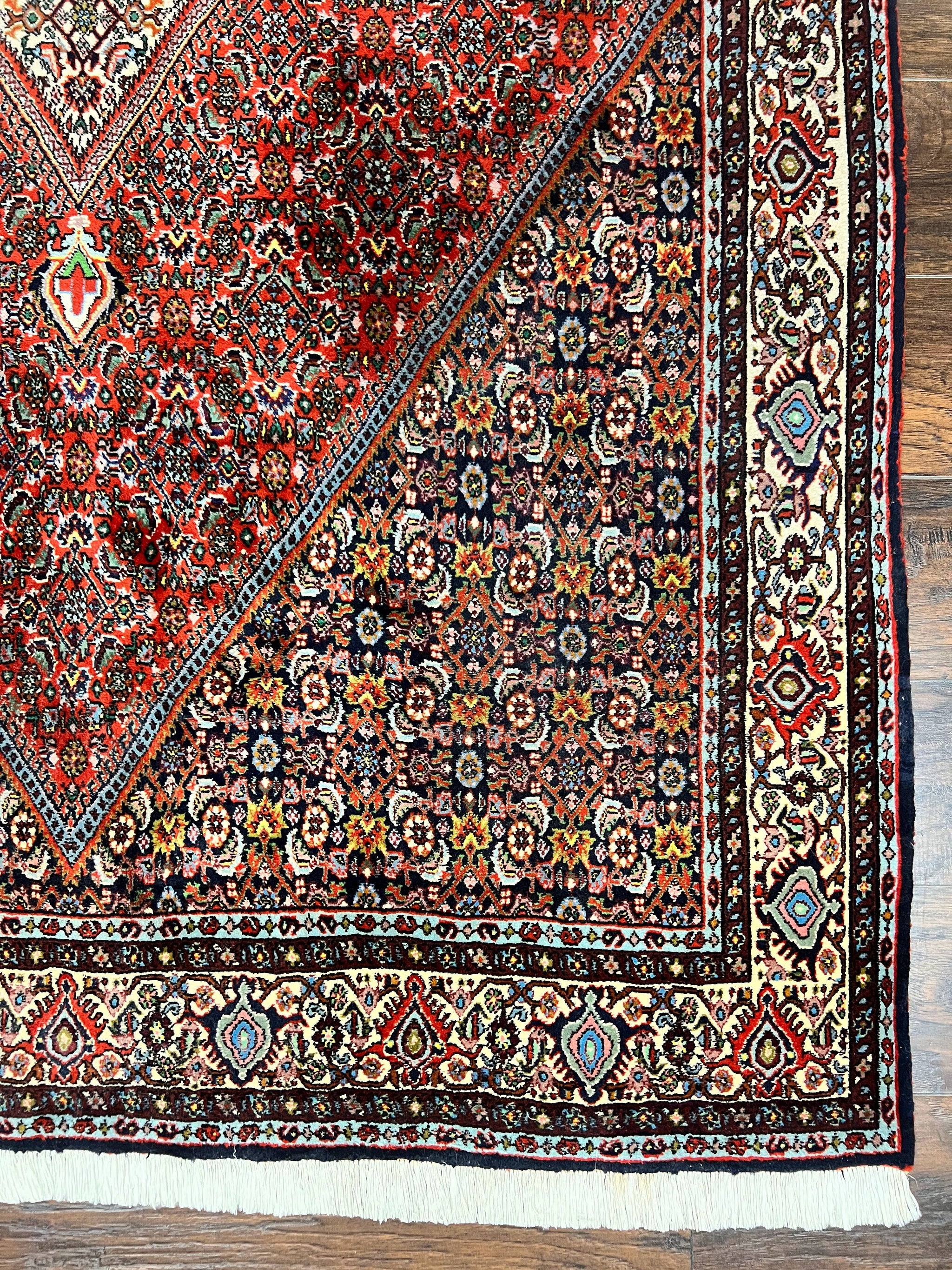 Persian Bidjar Rug 5x10, Wool Hand Knotted Vintage Carpet, Highly Detailed, Mahi Herati Pattern, 5 x 10 Oriental Rug by Jewel Rugs