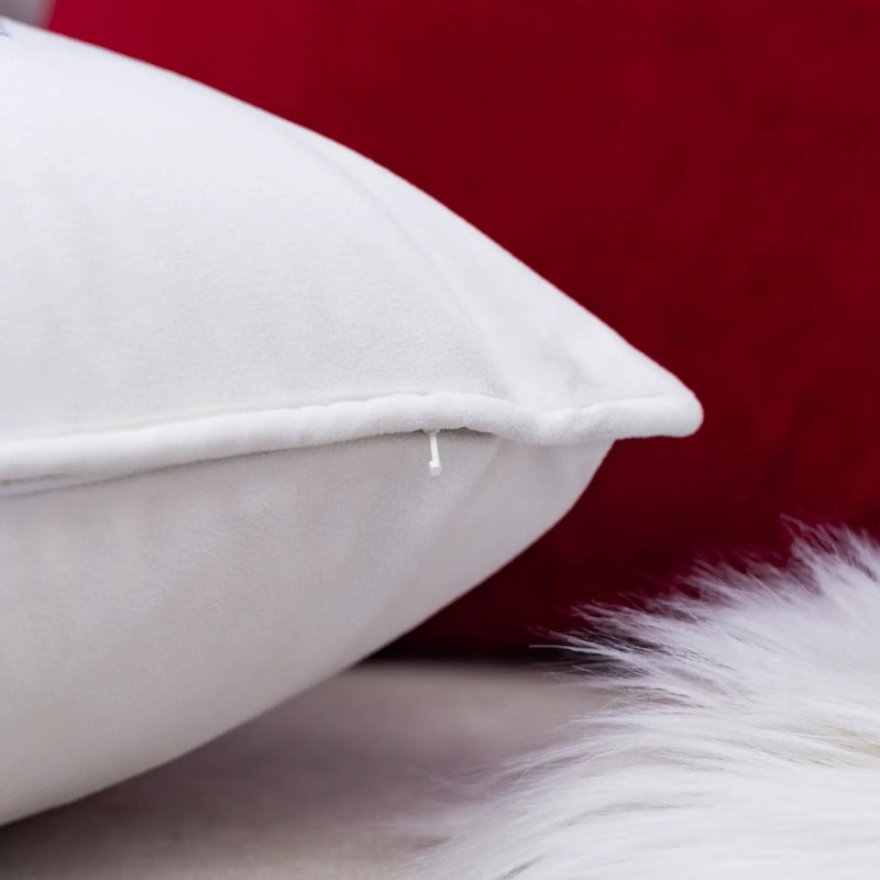 Nneka Let It Snow White Velvet Lumbar Pillow with Insert 14x20 by HouseOfZazla