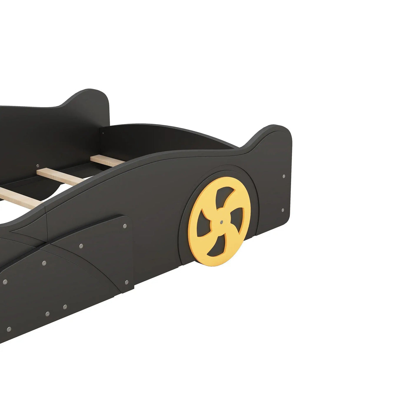 Race Car Shaped Platform Bed With Wheels And Storage by HouseOfZazla